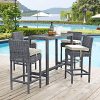 Modern-Contemporary-Urban-Outdoor-Patio-Balcony-Five-PCS-Pub-Bar-Chairs-and-Table-Set-Beige-Rattan-0-2