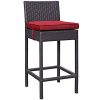 Modern-Contemporary-Urban-Outdoor-Patio-Balcony-Five-PCS-Pub-Bar-Chairs-and-Table-Set-Red-Rattan-0-0