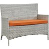 Modern-Contemporary-Urban-Outdoor-Patio-Four-PCS-Lounge-Chairs-and-Coffee-Table-Set-Orange-Rattan-0-2