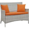Modern-Contemporary-Urban-Outdoor-Patio-Four-PCS-Lounge-Chairs-and-Coffee-Table-Set-Orange-Rattan-0-6