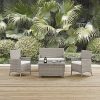 Modern-Contemporary-Urban-Outdoor-Patio-Four-PCS-Lounge-Chairs-and-Coffee-Table-Set-White-Rattan-0-0