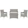 Modern-Contemporary-Urban-Outdoor-Patio-Four-PCS-Lounge-Chairs-and-Coffee-Table-Set-White-Rattan-0-1