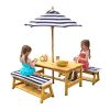 Modern-Design-Sturdy-Outdoor-Table-Bench-Set-with-Durable-Cushions-and-Adjustable-Folding-Umbrella-Made-of-Weather-Resistant-Wood-Navy-White-Stripes-Pre-Assembled-Panels-Expert-Guide-0-0