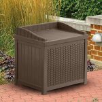 Most-Elegant-Inexpensive-Weather-Proof-Decorative-Mocha-Brown-22-Gallon-Resin-Storage-Deck-Box-Love-Seat-With-Decorative-Woven-Design-Deep-Storage-Organizational-Area-For-Easy-Clean-Up-Lightweight-0-0