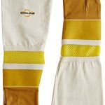 NATURAL-APIARY-BEEKEEPING-GLOVES-GOATSKIN-ADJUSTABLE-VENTED-SLEEVES-STING-PROOF-CUFFS-Durable-Leather-Extra-Long-Thick-Sleeves-Money-Back-Guarantee-0