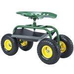 NEW-330lbs-Garden-Cart-Rolling-Work-Seat-With-Tool-Tray-Heavy-Duty-Gardening-Plant-0