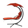 NEW-Hanging-Chaise-Lounger-Chair-Arc-Stand-Air-Porch-Swing-Hammock-Chair-Canopy-Red-0-0