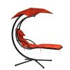 NEW-Hanging-Chaise-Lounger-Chair-Arc-Stand-Air-Porch-Swing-Hammock-Chair-Canopy-Red-0
