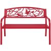 NEW-Rose-Red-Steel-Patio-Garden-Park-Bench-Outdoor-Living-Patio-Furniture-0-0
