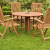 New-5-Pc-Luxurious-Grade-A-Teak-Dining-Set-48-Round-Table-And-4-Marley-Reclining-Arm-Chairs-WHDSMR1-0