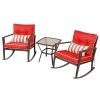 New-MTN-G-3-PCS-Patio-Rattan-Wicker-Furniture-Set-Rocking-Chair-Coffee-Table-WRed-Cushion-0-1