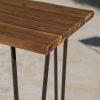 Outdoor-Bar-Set-Made-of-Wrought-Iron-Frame-in-Black-Color-and-Solid-Acacia-Wood-Table-Stool-Top-in-Teak-Color-With-1-Table-and-2-Stools-This-Set-is-Just-Simple-and-Amazing-0-0