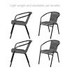 Outdoor-Indoor-Stackable-Rattan-Chair-Sturdy-Steel-Frame-Durable-Lightweight-Comfortable-Breathable-Waterproof-Material-Home-Garden-Furniture-Set-0f-4-Gray-1783gry-0