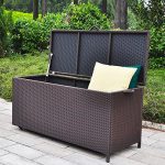 Outdoor-Patio-Wicker-Storage-Container-Deck-Box-Made-of-Antirust-Aluminum-Frames-and-Resin-Rattan-20-Gallon-Brown-0