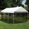 Outdoor-Screen-Canopy-Kit-with-Two-Zippered-Doors-Made-of-Fabric-in-White-Finish-10-Ft-W-x-20-Ft-D-0