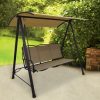 Outdoor-Sling-Swing-Tan-Seats-3-Includes-Sling-Swing-Canopy-Powder-Coated-Steel-Frame-Polyester-Canopy-Fabrics-are-UV-Treated-Fade-Resistant-Simple-Stylish-Sturdy-Addition-to-your-Patio-0