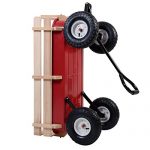 Outdoor-Wagon-ALL-Terrain-Pulling-Children-Kid-Garden-Cart-w-Wood-Railing-Red-0-1