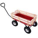 Outdoor-Wagon-ALL-Terrain-Pulling-Children-Kid-Garden-Cart-w-Wood-Railing-Red-0-16