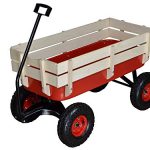 Outdoor-Wagon-ALL-Terrain-Pulling-Children-Kid-Garden-Cart-w-Wood-Railing-Red-0-2