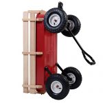 Outdoor-Wagon-ALL-Terrain-Pulling-Children-Kid-Garden-Cart-w-Wood-Railing-Red-0-3
