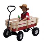 Outdoor-Wagon-ALL-Terrain-Pulling-Children-Kid-Garden-Cart-w-Wood-Railing-Red-0-6