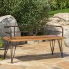 Outdoor-Wood-Garden-Bench-Made-with-Acacia-Wood-on-an-Iron-Frame-this-Bench-is-the-Highlight-of-Rustic-Patio-Additions-0-0