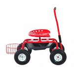 Outsunny-Rolling-Garden-Cart-with-Bucket-Basket-Red-0-1