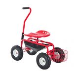 Outsunny-Rolling-Garden-Cart-with-Bucket-Basket-Red-0