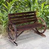 Outsunny-Wooden-Wagon-Wheel-Bench-Rustic-Outdoor-Park-0-0