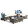 PATIOROMA-5pc-Outdoor-PE-Wicker-Rattan-Sectional-Furniture-Set-with-Cream-White-Seat-and-Back-Cushions-Blue-Throw-Pillows-Steel-Frame-Gray-0-5