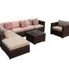 PATIOROMA-Outdoor-Furniture-Sectional-Sofa-Set-8-Piece-Set-All-Weather-Brown-Wicker-with-Beige-Seat-Cushions-Glass-Coffee-Table-Wiker-Single-Chair-Patio-Backyard-Pool-0