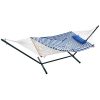 PG-PRIME-GARDEN-12FT-4-Piece-Heritage-Hammock-Essential-Package-Accommodate-1-Person-100-Cotton-Rope-Polyester-Pad-and-Pillow-ComboGreen-Coated-Steel-FrameRust-Resistant-Weight-Limit-275-lb-0