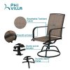 PHI-VILLA-3-PC-Swivel-Chair-Set-Patio-Bistro-Set-with-2-Chairs-and-1-Table-Brown-0-1