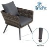 Pamapic-4-Piece-Outdoor-Patio-Wicker-Furniture-Sets-with-Cushions-Unique-Design-with-Round-Rattan-PE-Rattan-Outdoor-Sectional-Sofa-Table-with-Adjustable-Legs-Grey-0-2