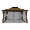 Paragon-Outdoor-GZ584NCK2-11-x-14-ft-Barcelona-Gazebo-with-Mosquito-Netting-and-Privacy-Panels-Cocoa-Canopy-0