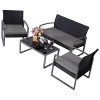 Patio-Chairs-Swings-Benches-NEW-Black-4-PCS-Outdoor-Patio-Garden-Black-Rattan-Wicker-Sofa-Set-Furniture-Cushioned-0-0