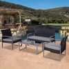 Patio-Chairs-Swings-Benches-NEW-Black-4-PCS-Outdoor-Patio-Garden-Black-Rattan-Wicker-Sofa-Set-Furniture-Cushioned-0-1