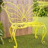 Patio-Chairs-Swings-Benches-NEW-Metal-Yellow-Butterfly-Outdoor-Bench-0