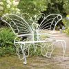 Patio-Chairs-Swings-Benches-NEW-Resistant-White-Metal-Butterfly-Garden-Bench-White-0