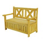 Patio-Furniture-Brown-Wooden-Outdoor-Storage-Bench-Wide-Comfortable-Seating-and-Doubles-as-a-Storage-Unit-Set-Includes-One-1-Bench-400-Pound-Weight-Capacity-0
