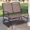 Patio-Glider-Rocking-Bench-Double-2-Person-Chair-Loveseat-Simple-Functional-and-Stylish-4-Fixed-Chair-Legs-For-Steadiness-Metal-Frame-Comfortable-Fabric-Sturdy-Firm-And-Durable-Brown-Finish-0