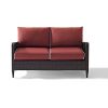 Patio-Loveseat-with-Cushions-Made-from-Flat-Resin-Wicker-Durable-Steel-Frame-With-Clen-Line-Silhouette-and-Cushions-in-Brown-Red-Color-0