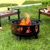 Plow-Hearth-Woodland-Animals-Wood-Burning-Steel-Outdoor-Patio-Fire-Pit-Includes-Dome-Spark-Guard-Cover-and-Fire-Poker-30-dia-x-23-H-0