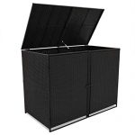 Poly-Rattan-Double-Wheelie-Bin-Shed-Shelter-Hider-Cover-Black-0-1