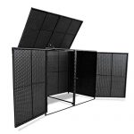 Poly-Rattan-Double-Wheelie-Bin-Shed-Shelter-Hider-Cover-Black-0-2
