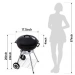 Portable-Charcoal-Grill-for-Outdoor-Grilling-175inch-Barbecue-Grill-and-Smoker-Heat-Control-Round-BBQ-Kettle-Outdoor-Picnic-Patio-Backyard-Camping-Tailgating-Steel-Cooking-Grate-for-Steak-Chicken-0-0