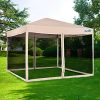 Quictent-10X10-Ez-Pop-up-Canopy-with-Netting-Screen-House-Instant-Gazebos-Mesh-Sides-Tan-0-2