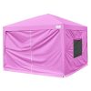 Quictent-2018-Upgraded-Privacy-10×10-EZ-Pop-Up-Canopy-Tent-Folding-Canopy-with-Sidewalls-Mesh-Windows-Waterproof-Pink-0-0