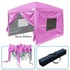 Quictent-2018-Upgraded-Privacy-10×10-EZ-Pop-Up-Canopy-Tent-Folding-Canopy-with-Sidewalls-Mesh-Windows-Waterproof-Pink-0