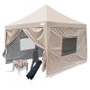 Quictent-Upgraded-Privacy-66×66-EZ-Pop-Up-Canopy-Tent-Gazebo-Photo-Booth-Tent-Waterproof-4-Sidewalls-Wheeled-Bag-Pyramid-Roof-92ft-Height-3-Colors-0
